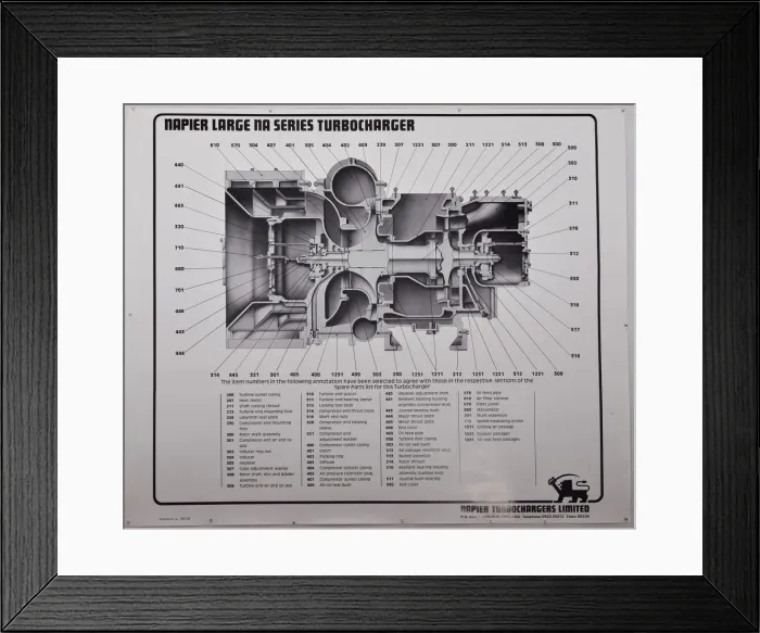 Framed Print : D Napier and Son - Turbocharger prints Framed Print : D Napier and Son - Turbocharger prints
