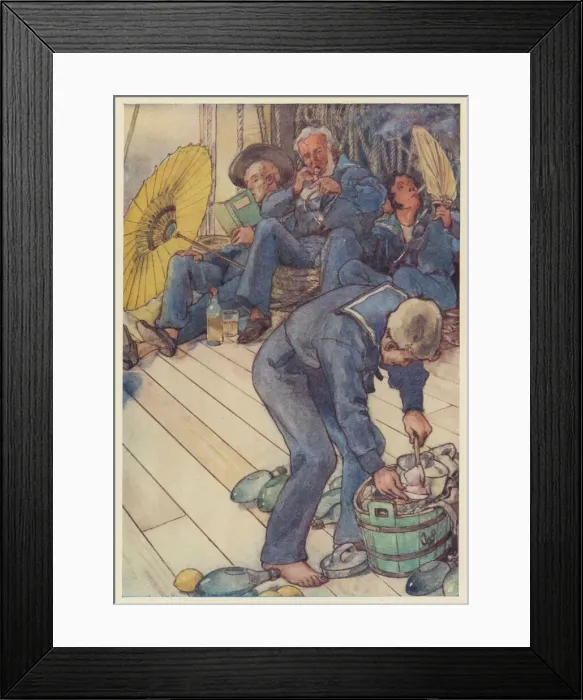 Framed Print : HMS Pinafore, sailors on board deck Framed Print : HMS Pinafore, sailors on board deck