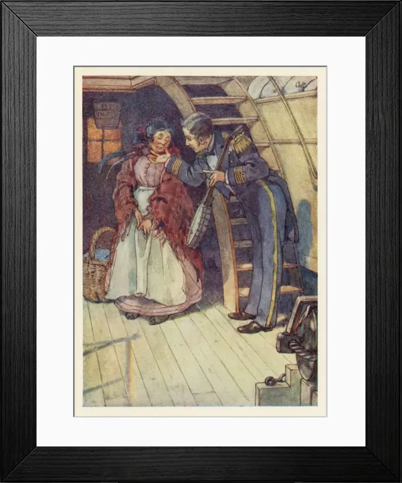 Framed Print : HMS Pinafore, Little Buttercup and the captain Framed Print : HMS Pinafore, Little Buttercup and the captain