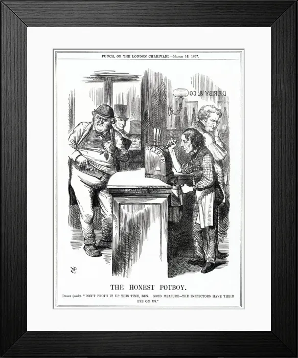 Framed Print : Cartoon, The Honest Potboy (Disraeli and Reform) Framed Print : Cartoon, The Honest Potboy (Disraeli and Reform)