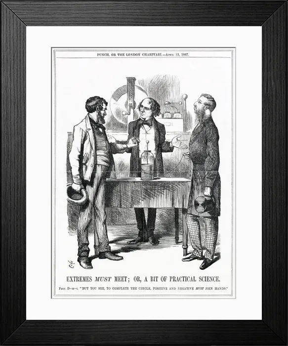 Framed Print : Cartoon, Extremes Must Meet (Disraeli and Reform) Framed Print : Cartoon, Extremes Must Meet (Disraeli and Reform)