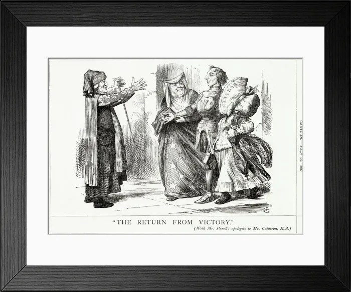 Framed Print : Cartoon, The Return From Victory (Disraeli and Reform) Framed Print : Cartoon, The Return From Victory (Disraeli and Reform)