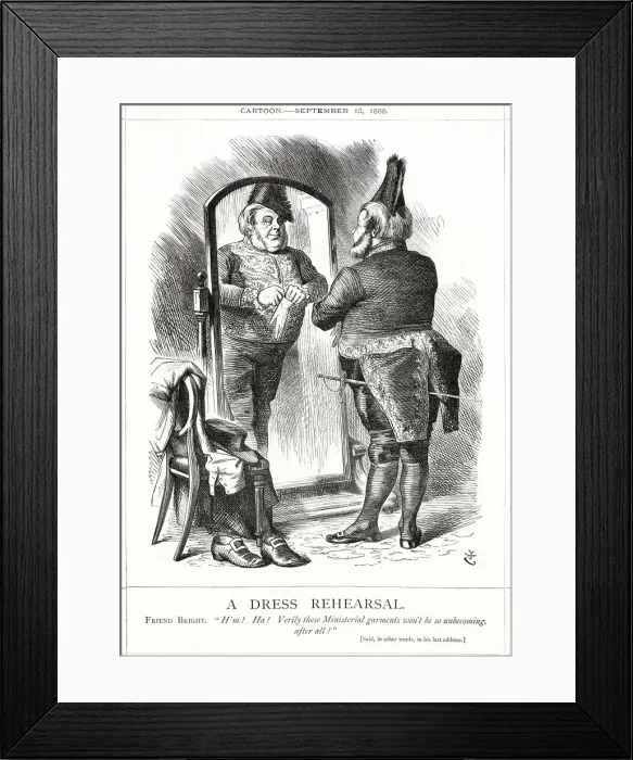 Framed Print : Cartoon, A Dress Rehearsal (John Bright) Framed Print : Cartoon, A Dress Rehearsal (John Bright)