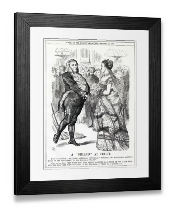 Framed Print : Cartoon, A Friend at Court (John Bright) Framed Print : Cartoon, A Friend at Court (John Bright)