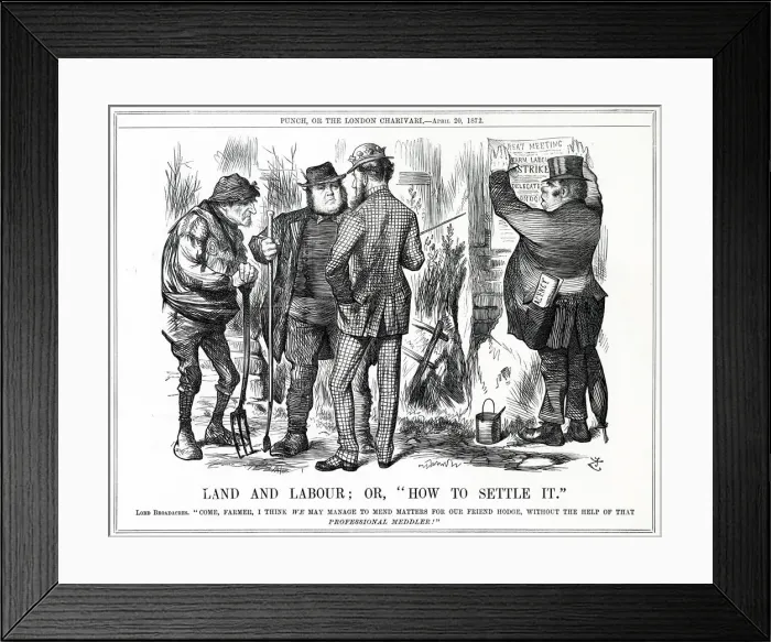 Framed Print : Cartoon, Land and Labour (Agricultural Union) Framed Print : Cartoon, Land and Labour (Agricultural Union)