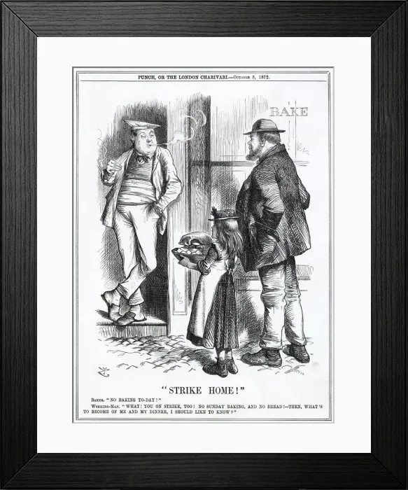 Framed Print : Cartoon, Strike Home! (strikers injure each other) Framed Print : Cartoon, Strike Home! (strikers injure each other)
