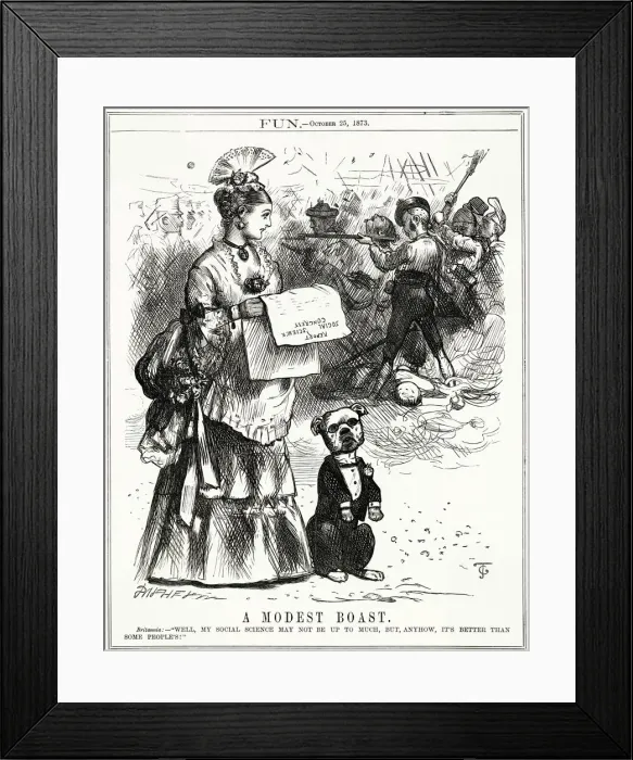Framed Print : Cartoon, A Modest Boast (Social Science) Framed Print : Cartoon, A Modest Boast (Social Science)