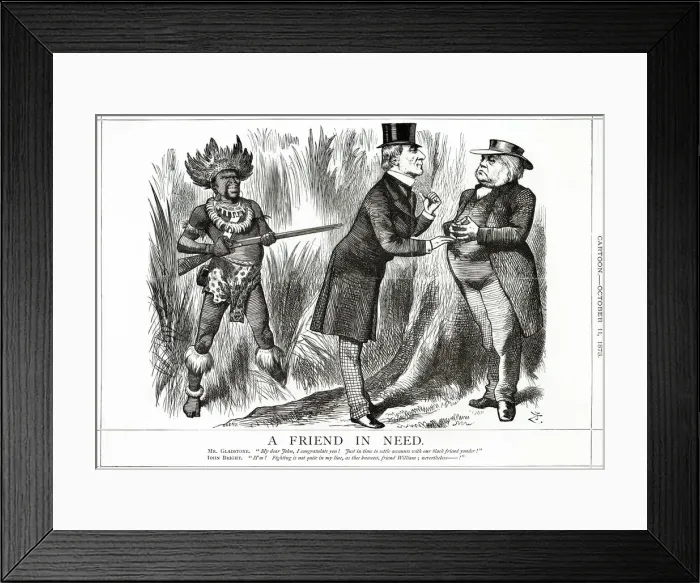 Framed Print : Cartoon, A Friend in Need (Gladstone and Bright) Framed Print : Cartoon, A Friend in Need (Gladstone and Bright)
