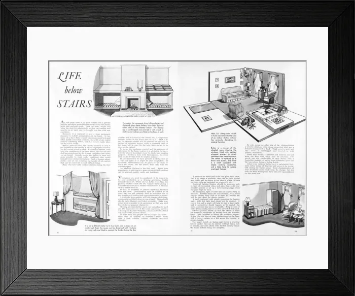 Framed Print : Life below stairs, 1940 Framed Print : Life below stairs, 1940