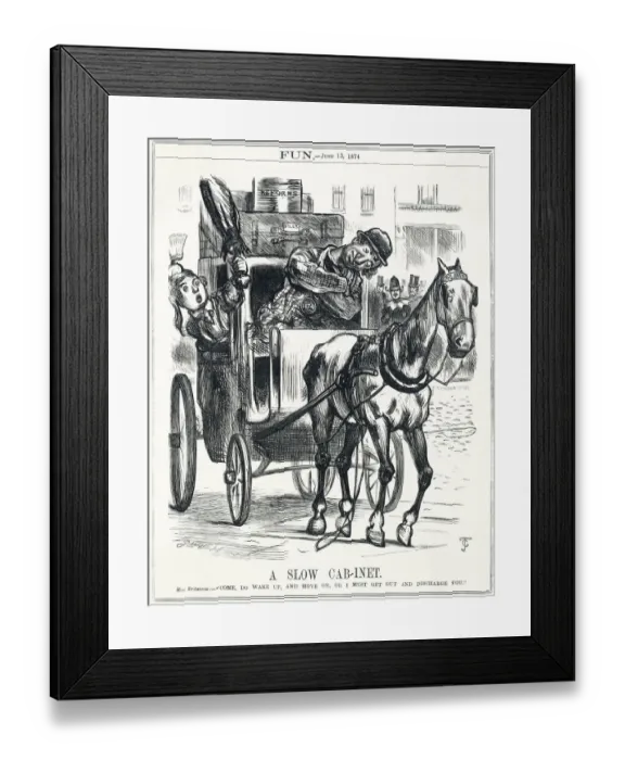 Framed Print : Cartoon, A Slow Cab-inet (Disraeli) Framed Print : Cartoon, A Slow Cab-inet (Disraeli)