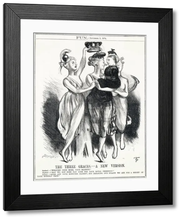 Framed Print : Cartoon, The Three Graces -- A New Version (Queen Victoria) Framed Print : Cartoon, The Three Graces -- A New Version (Queen Victoria)