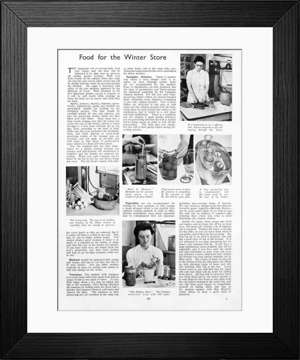 Framed Print : Food for the winter store, 1942 Framed Print : Food for the winter store, 1942