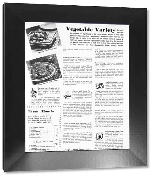 Vegetable variety, 1943