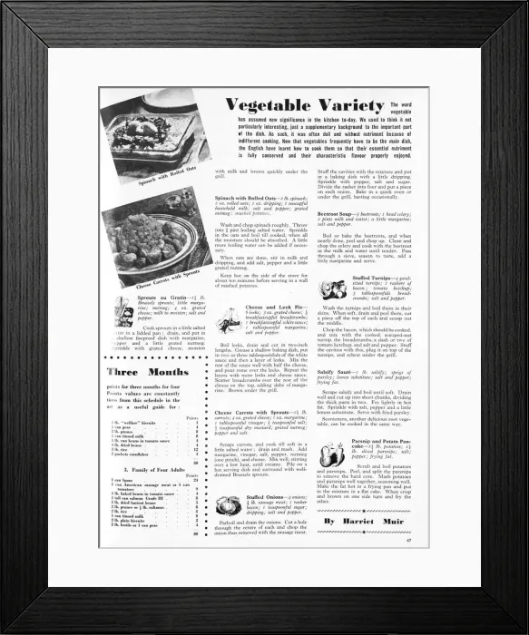 Framed Print : Vegetable variety, 1943 Framed Print : Vegetable variety, 1943