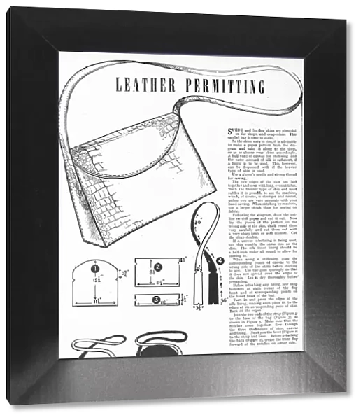 Leather permitting, 1944 - making a bag