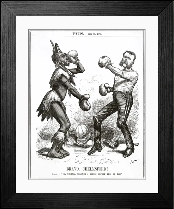Framed Print : Cartoon, Bravo, Chelmsford! (Battle of Ulundi) Framed Print : Cartoon, Bravo, Chelmsford! (Battle of Ulundi)