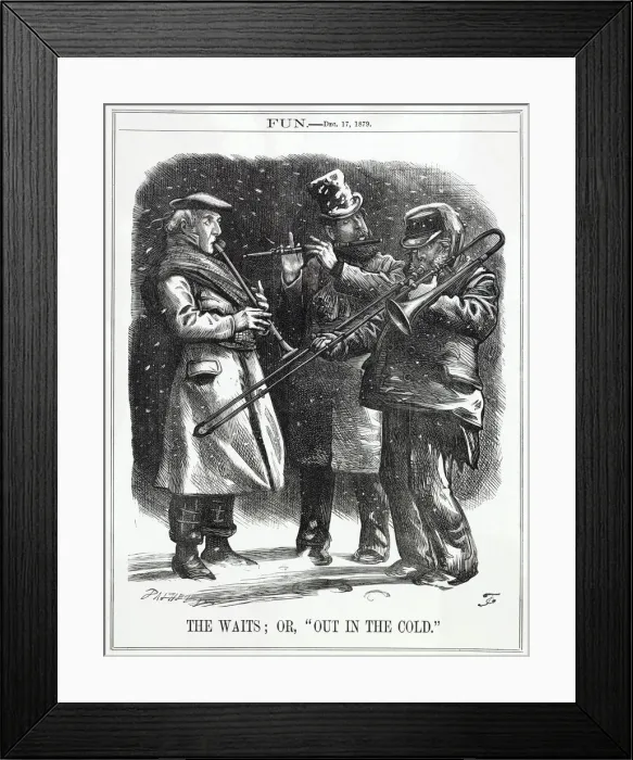 Framed Print : Cartoon, The Waits; or, Out in the Cold (Liberal Party)