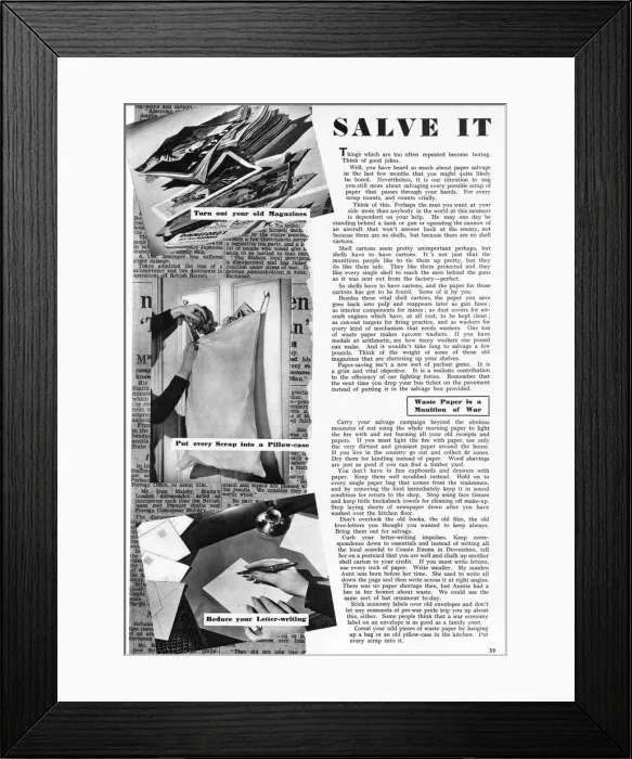 Framed Print : Salve it, 1942 Framed Print : Salve it, 1942