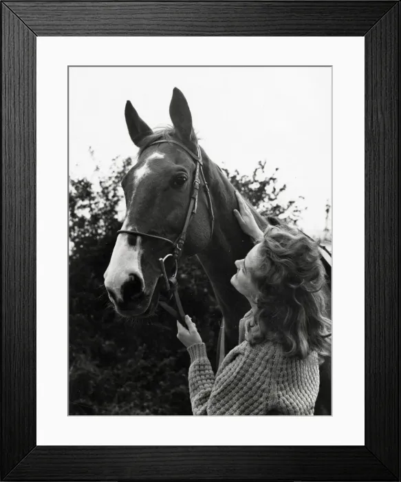Framed Print : Stable girl with a horse Framed Print : Stable girl with a horse