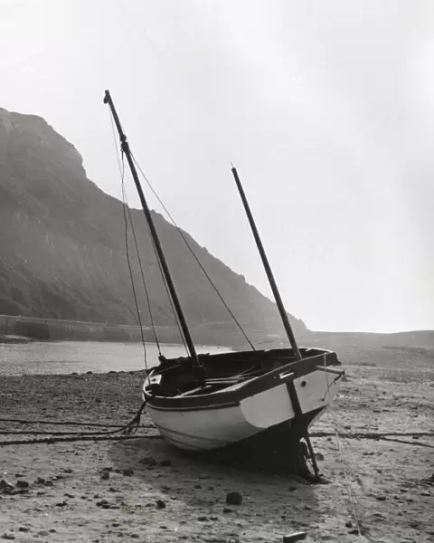 Fishing boat on the beach at Seaton, Devon