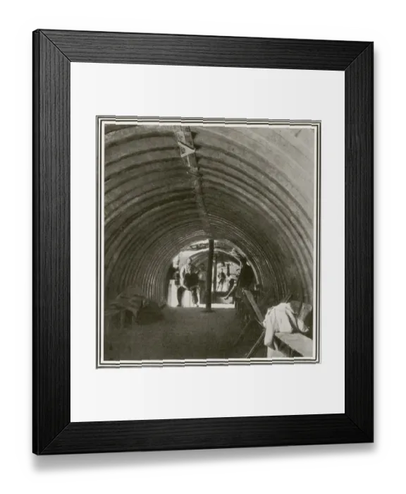 Framed Print : WW1 - Metal-roofed trench on the Western Front Framed Print : WW1 - Metal-roofed trench on the Western Front
