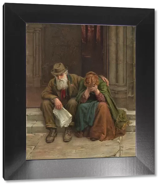 Old man comforting crying woman, 1903