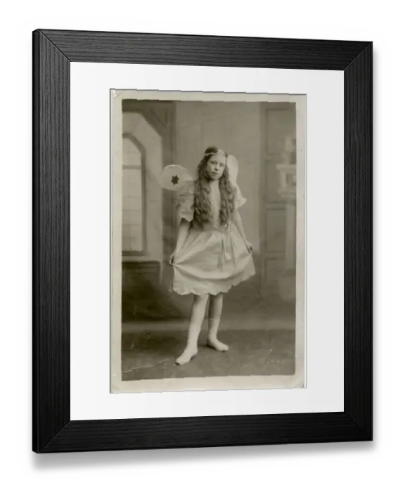 Framed Print : A little girl called Maggie in fancy dress, wearing a fairy costume on Pancake Tuesday Framed Print : A little girl called Maggie in fancy dress, wearing a fairy costume on Pancake Tuesday