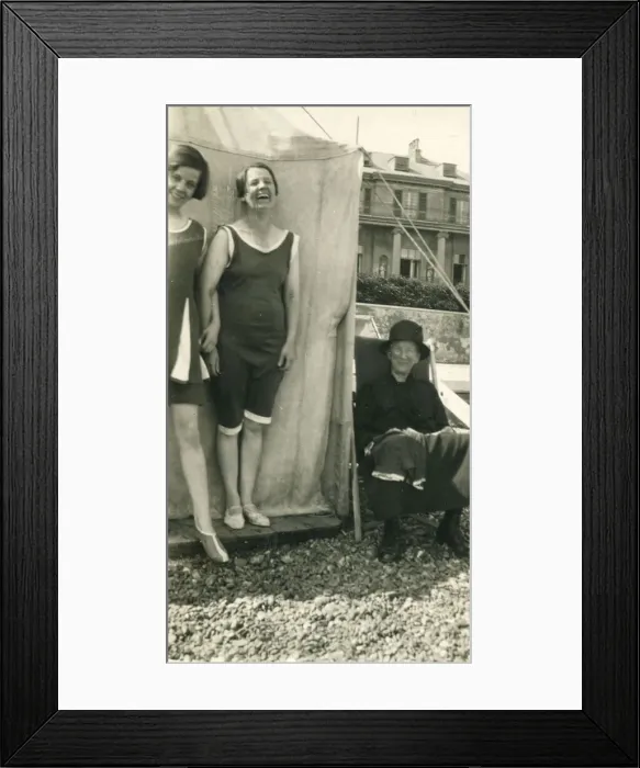 Framed Print : Gloriously joyous photograph showing three women on the beach Framed Print : Gloriously joyous photograph showing three women on the beach