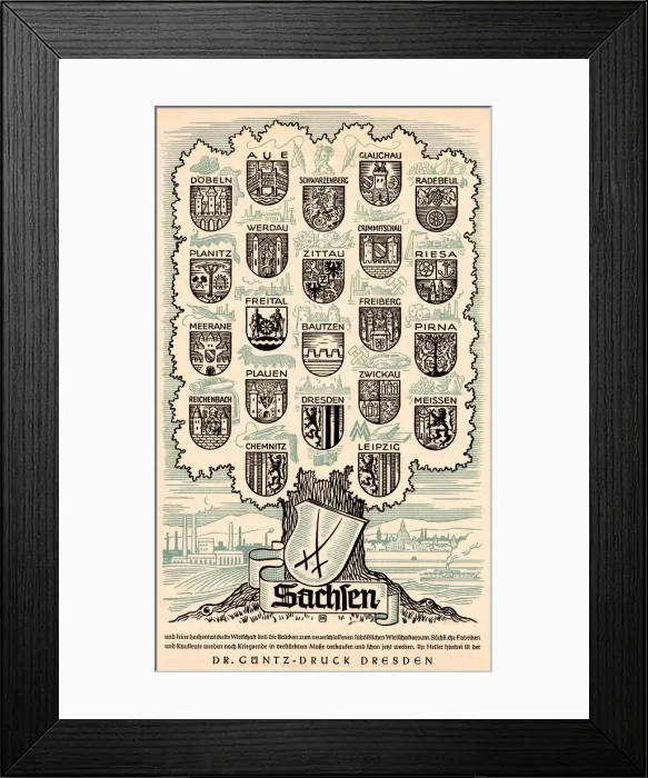 Framed Print : Advertisement for a Dresden printer Framed Print : Advertisement for a Dresden printer