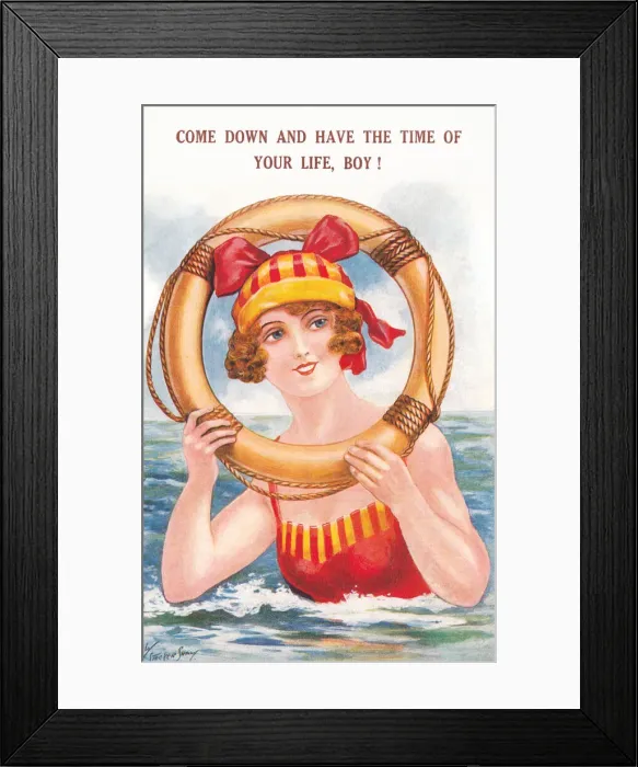Framed Print : Lifebuoy. Come down and have the time of your life, boy Framed Print : Lifebuoy. Come down and have the time of your life, boy