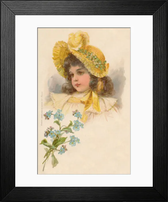 Framed Print : Girl in a yellow bonnet Framed Print : Girl in a yellow bonnet