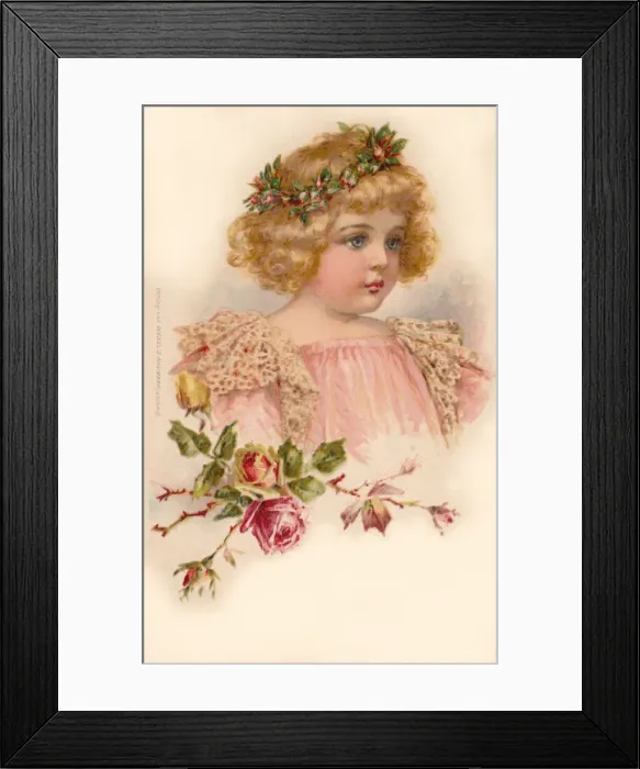 Framed Print : Girl with a garland Framed Print : Girl with a garland