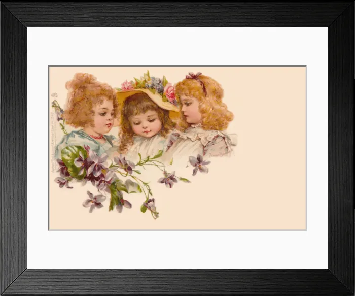 Framed Print : Three young girls Framed Print : Three young girls