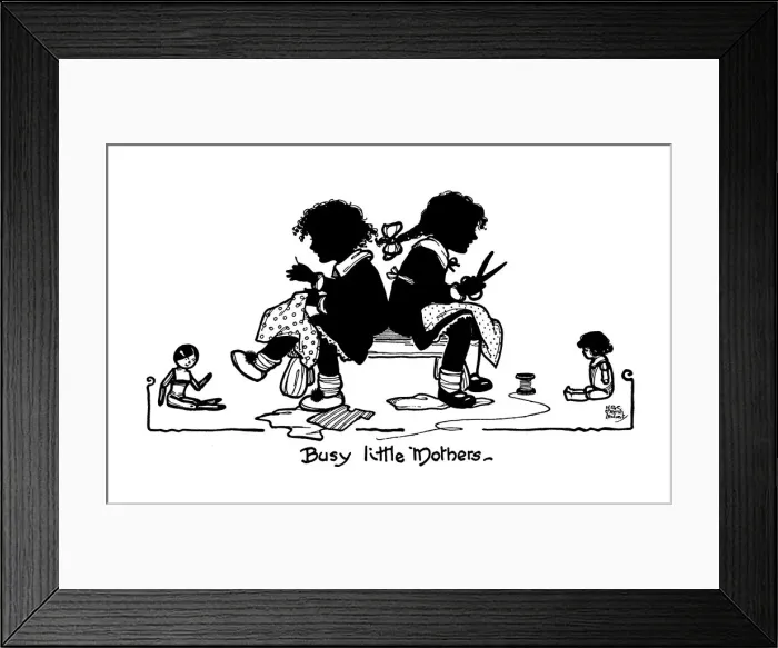 Framed Print : Children sewing Framed Print : Children sewing