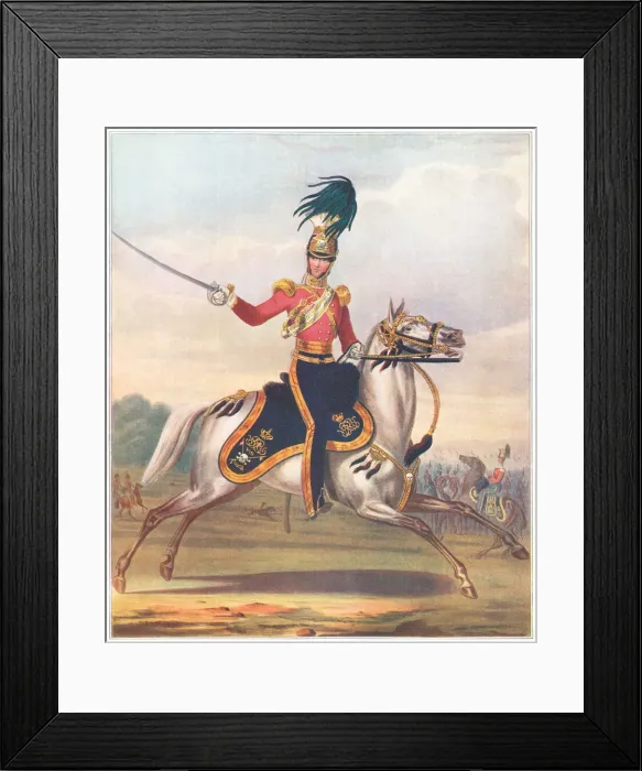 Framed Print : Military. Officer of the 17th Lancers. Artists: L Mansion and L Eschauzier Framed Print : Military. Officer of the 17th Lancers. Artists: L Mansion and L Eschauzier
