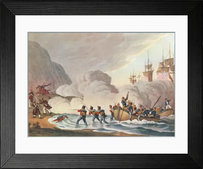 Framed Print : Military. Landing Troops in the Face of the Enemy Framed Print : Military. Landing Troops in the Face of the Enemy