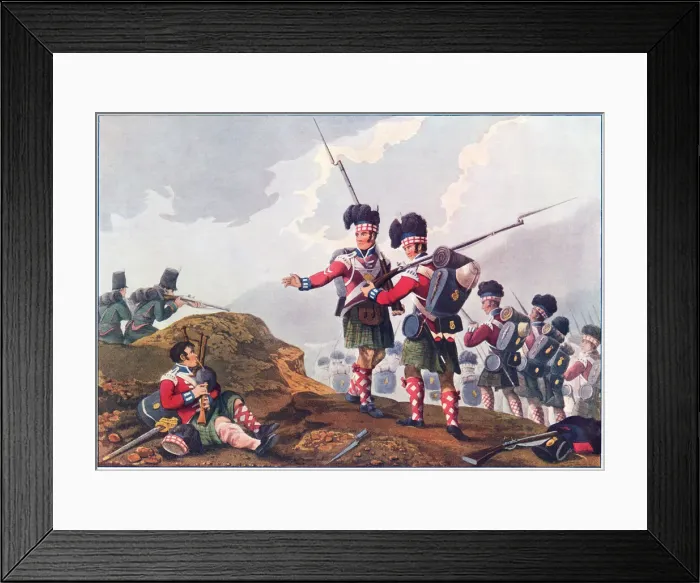 Framed Print : Military. Bravery of a Piper of the 11th Highland Regiment at the Battle of Vimiera Framed Print : Military. Bravery of a Piper of the 11th Highland Regiment at the Battle of Vimiera