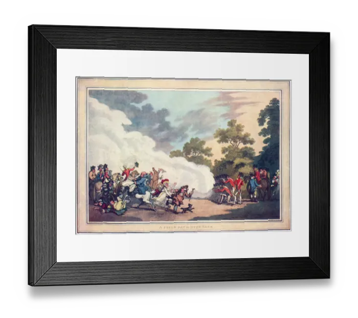 Framed Print : Military. A Field Day in Hyde Park. Artists: Thomas Malton after Thomas Rowlandson Framed Print : Military. A Field Day in Hyde Park. Artists: Thomas Malton after Thomas Rowlandson