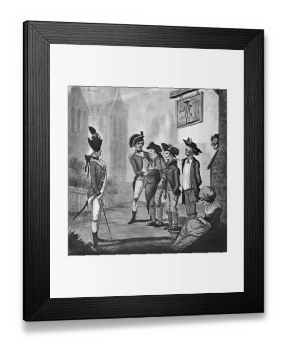 Framed Print : Military. Recruits. Artists: Watson and Dickenson after Henry William Bunbury Framed Print : Military. Recruits. Artists: Watson and Dickenson after Henry William Bunbury