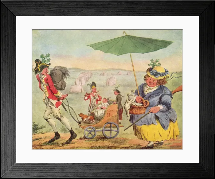 Framed Print : Military. Caricature. Recruiting Sergeant and Contented Mates Framed Print : Military. Caricature. Recruiting Sergeant and Contented Mates