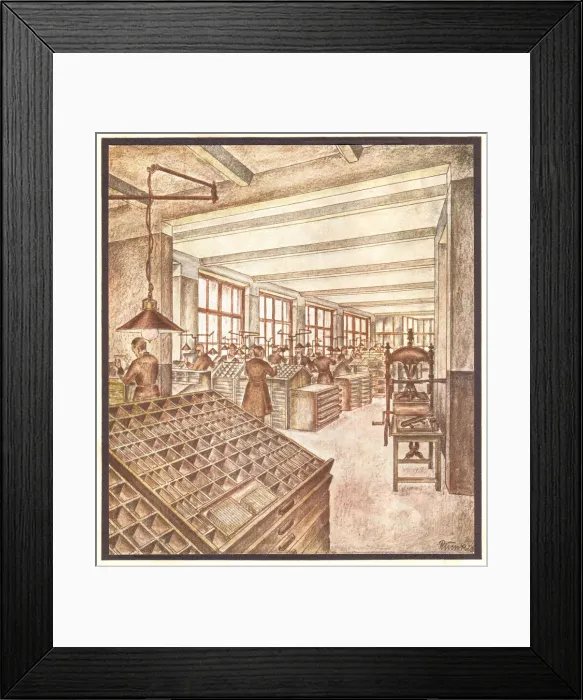 Framed Print : Typesetting room Framed Print : Typesetting room
