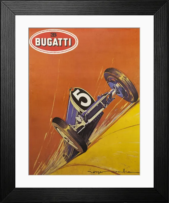 Framed Print : Poster, Bugatti racing cars Framed Print : Poster, Bugatti racing cars