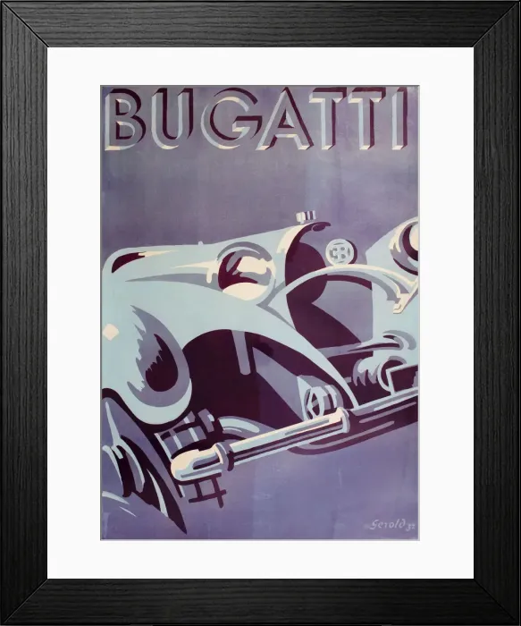 Framed Print : Poster, Bugatti Cars Framed Print : Poster, Bugatti Cars