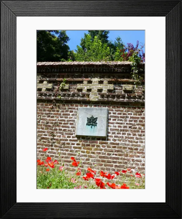 Framed Print : Canadian Maple Leaf Plaque, Mont des Cats Abbey Framed Print : Canadian Maple Leaf Plaque, Mont des Cats Abbey