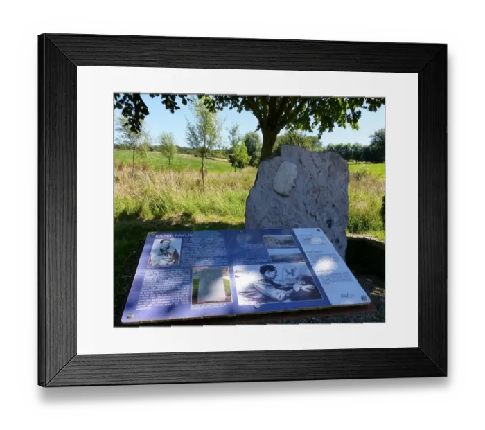 Framed Print : Memorial to Sgt Pavlik, RAF, near Dranouter, 5 May 1942 Framed Print : Memorial to Sgt Pavlik, RAF, near Dranouter, 5 May 1942