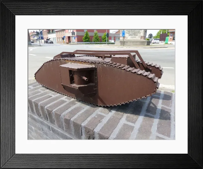 Framed Print : Miniature WW1 tank, Poelkapelle Memorial Wall Framed Print : Miniature WW1 tank, Poelkapelle Memorial Wall