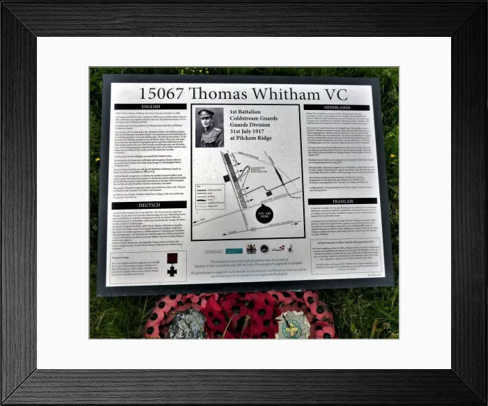 Framed Print : Plaque to Pte Whitham VC, Pilckem Ridge (3) Framed Print : Plaque to Pte Whitham VC, Pilckem Ridge (3)