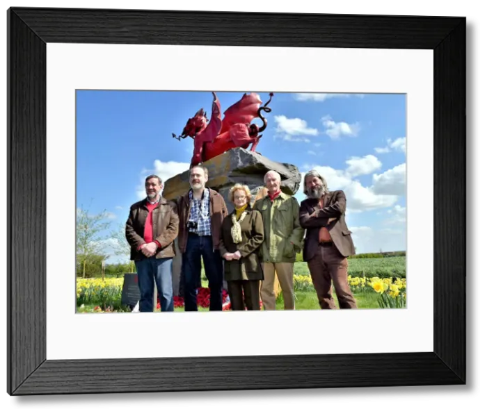 Framed Print : Instigators of the Welsh Dragon Memorial (behind), Iron Cros Framed Print : Instigators of the Welsh Dragon Memorial (behind), Iron Cros