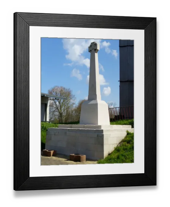 Framed Print : Memorial to the South Wales Borderers, Geluvelt Mill Framed Print : Memorial to the South Wales Borderers, Geluvelt Mill