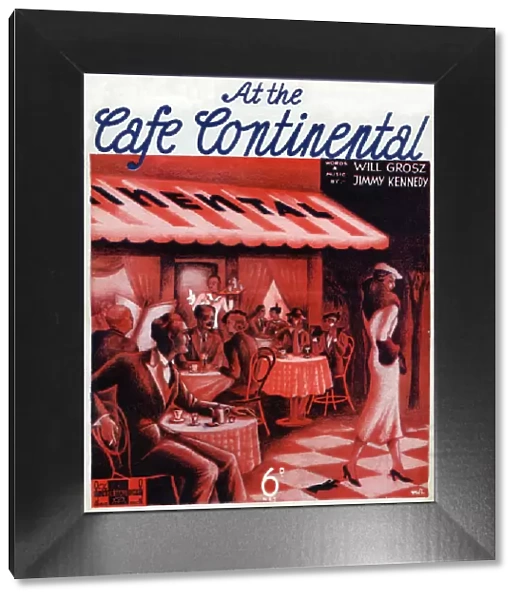Music sheet cover for At the Cafe Continental by Will Grosz and Jimmy Kennedy
